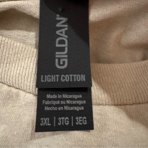 Gildan G300 Men’s Beige Tan Light Cotton T-Shirt, Soft Relaxed Fit Size 3XL NWOT - Picture 3 of 4